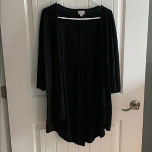 Sz M Lularoe Lindsay cardigan EUC black gold